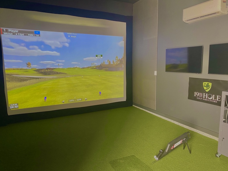 Custom home golf simulator installation