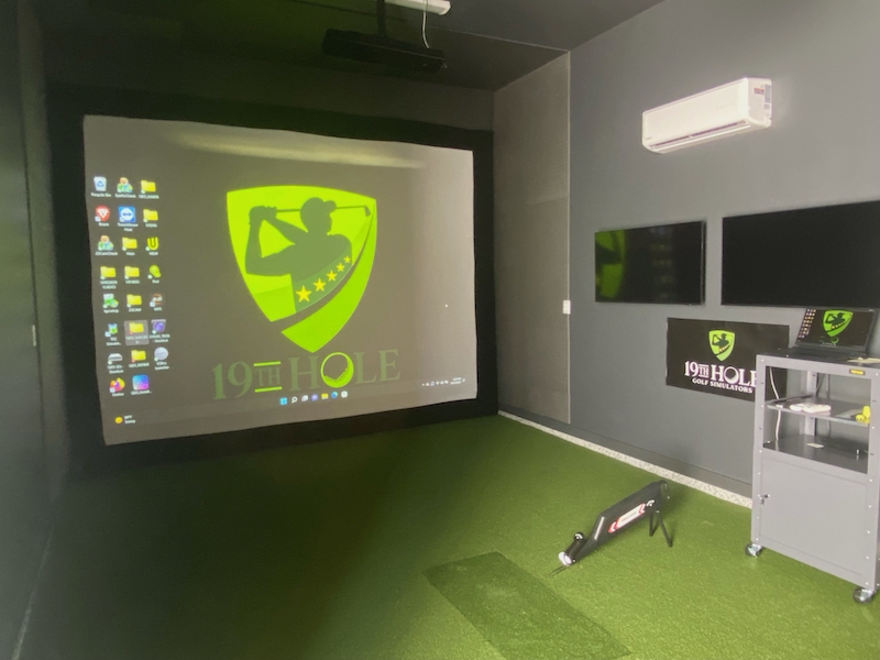 Finished golf simulator room