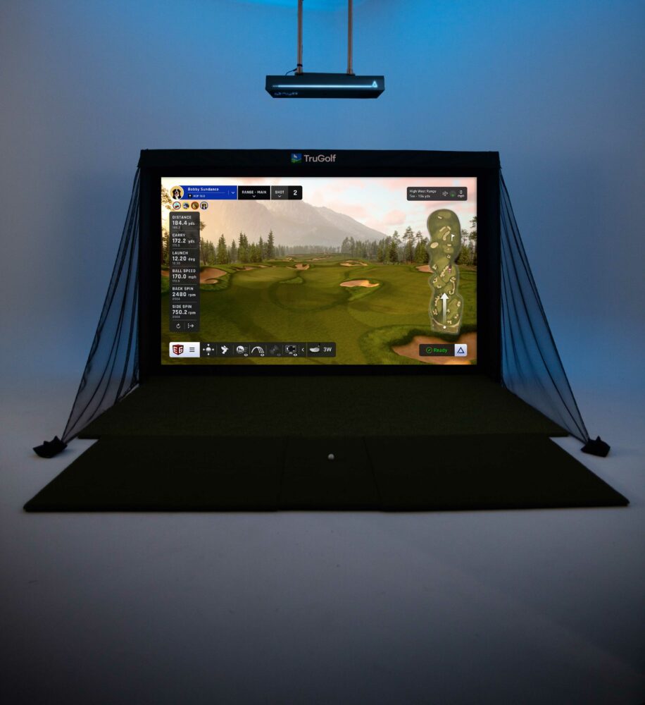 TruGolf MAX hitting bay and mat